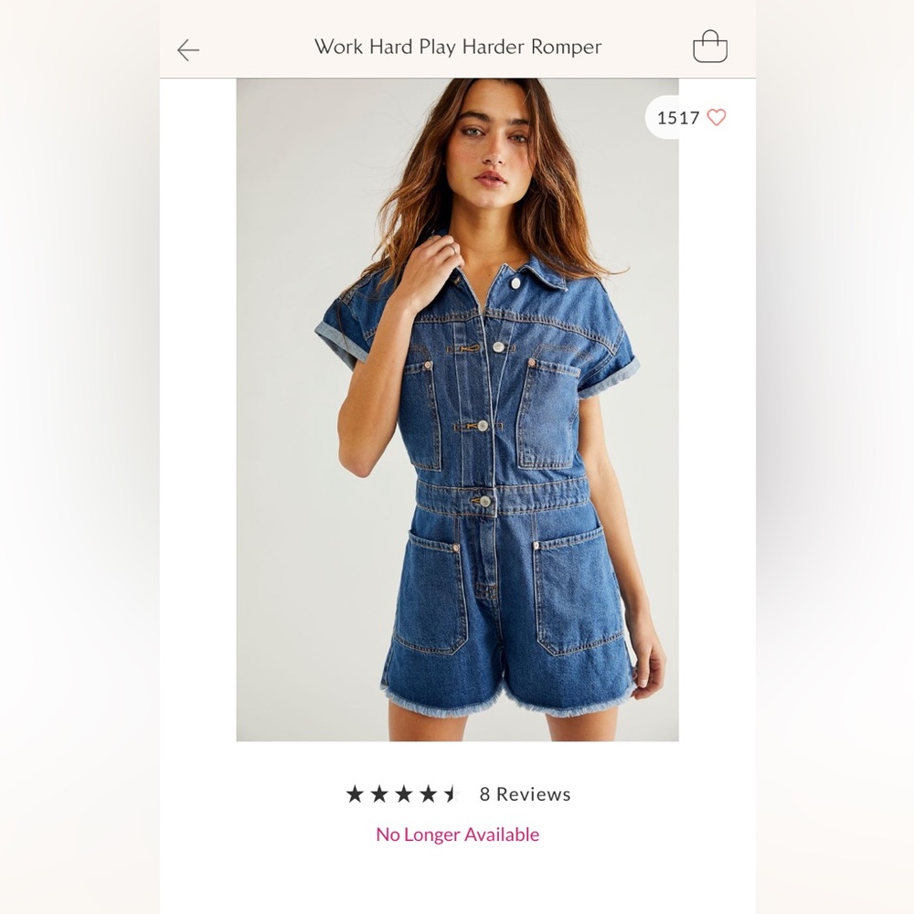 Free People Work Hard Play Hard denim jumper in size L